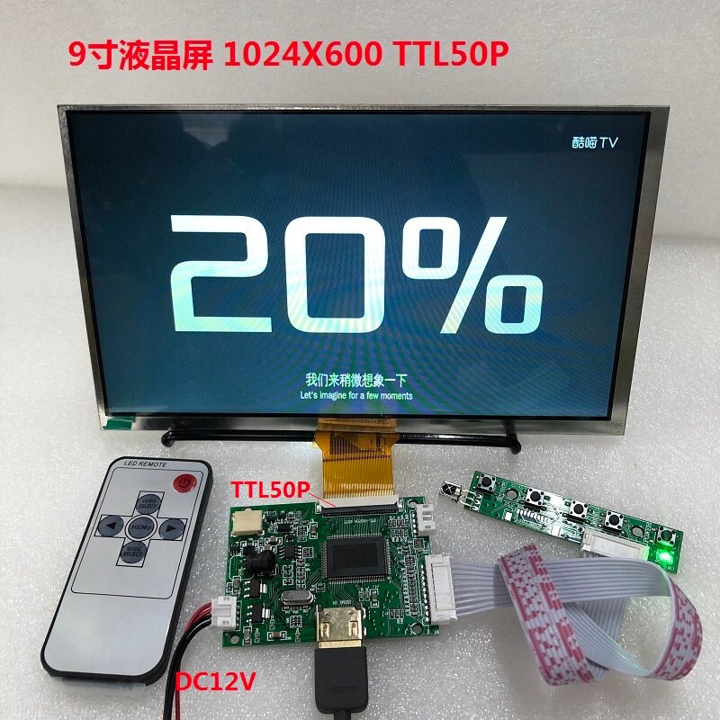9 ġ 1024x600LCD ȭ ÷ LCD TFT ÷    ̺  , Lattepanda HDMIDI ǻ,  